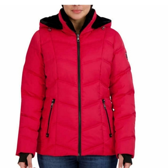 Ew)Nautica women red puffer jacket